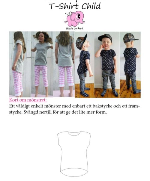Mönster T-shirt Barn 80 - 164 från Made by Runi