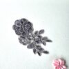 Applikation Blomma Grå med Silver