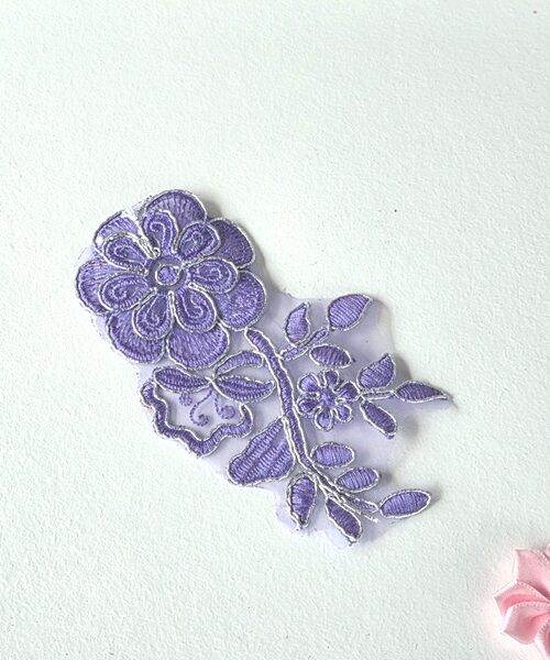 Applikation Blomma Lila o Silver