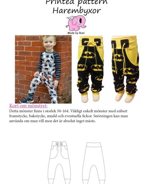 Mönster Harem - Barn storlek 50-164 från Made by Runi