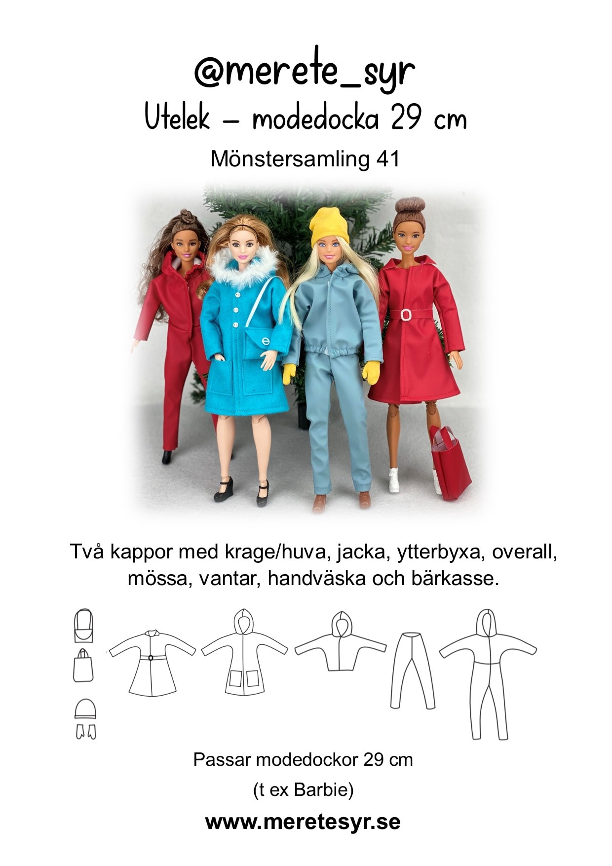 merete syr - samling 41 Utelek- modedocka 29 cm