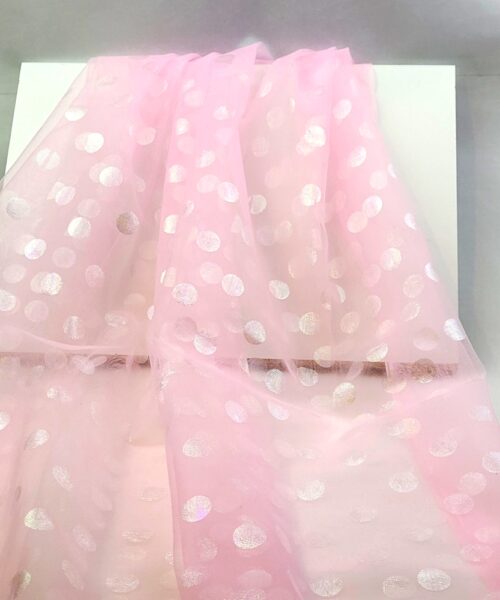 Mjuk tyll Rosa med skimrande prickar