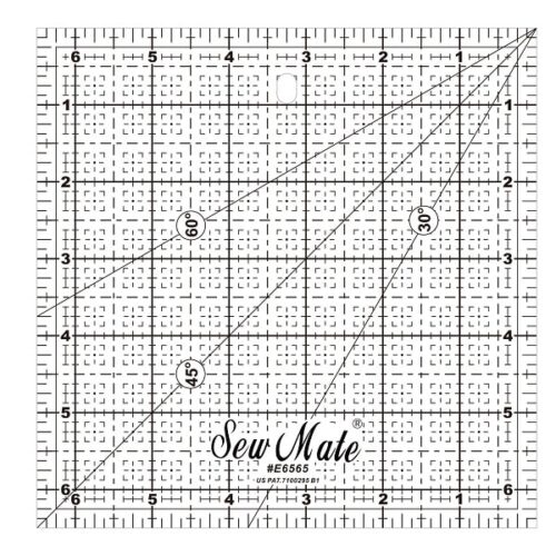 E6565-BK Sew Mate Linjal 6,5 x 6,5 inch