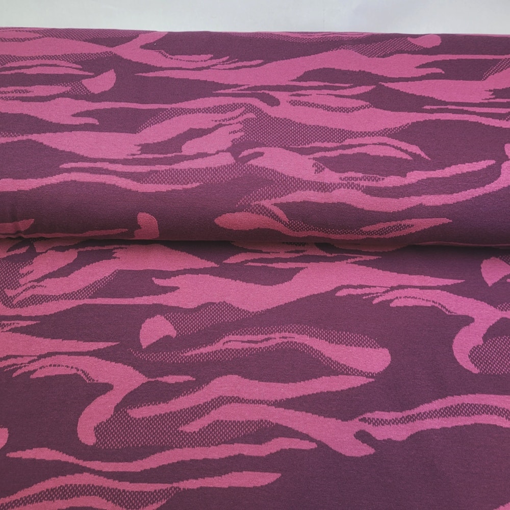 stickat jaquardmönstrad trikå Edda Berry Bordeaux