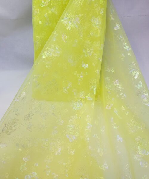 Mjuk Tyll skimrande fjärilar Gul