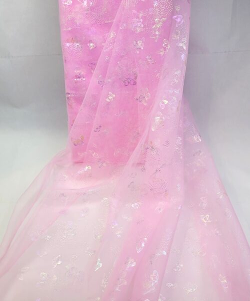 Mjuk Tyll skimrande fjärilar Rosa