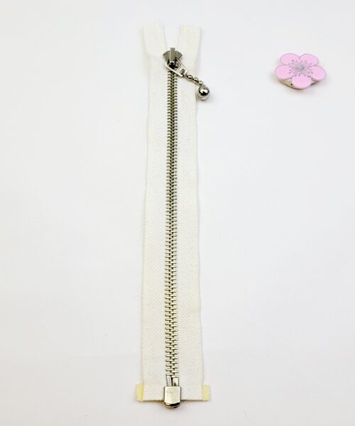 Delbar dragkedja offvit 20 cm