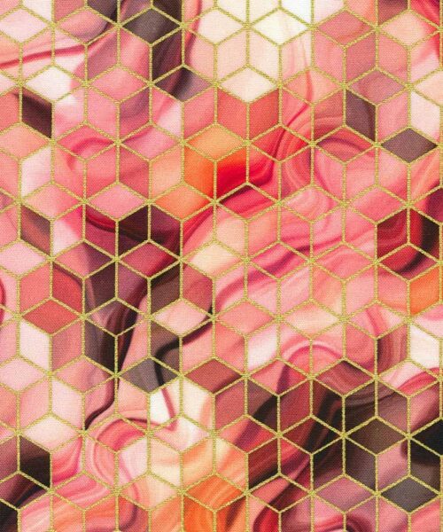 22740-98 Robert Kaufman Golden Vibes Strawberry