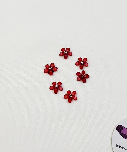 Dekoration mini blomma med sten Röd