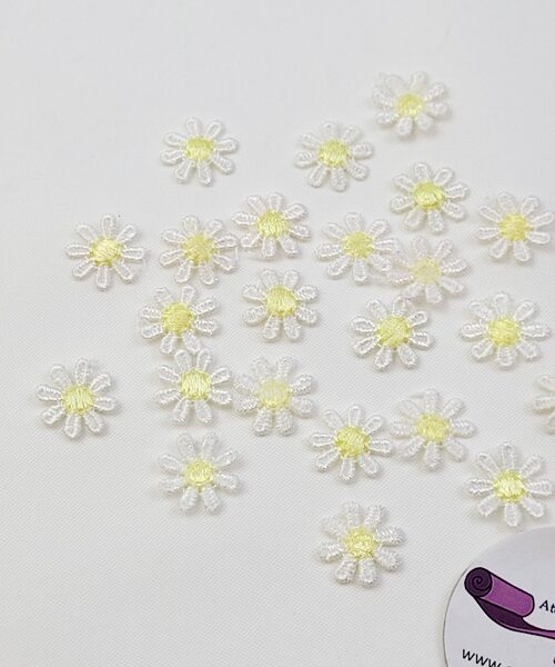 Brodyrblomma vit med gul mitt