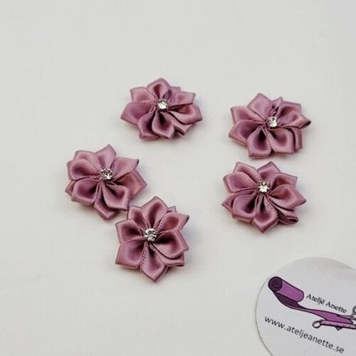 Tygblomma med sten Mauve