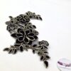 Applikation Svart Blomma med silver