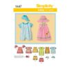 1447 Simplicity Baby Easy Sewing Pattern Rompers Dresses Tops