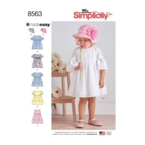 8563 Simplicity barnmönster klänning hatt