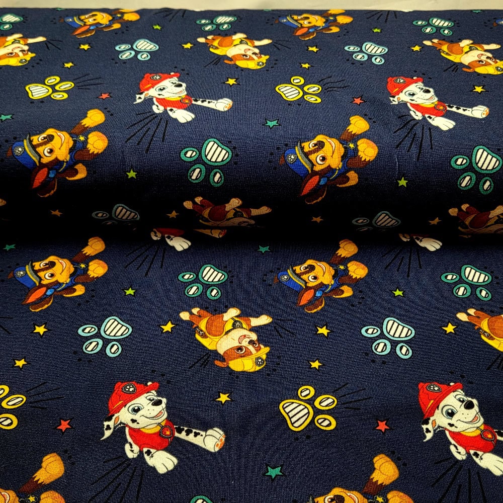 Trikåtyg Paw Patrol Marinblå Chase, Rubble, Marshall