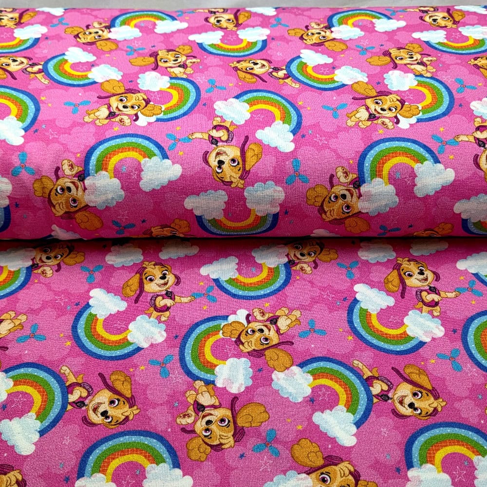 Trikåtyg Paw Patrol Rosa Regnbåge