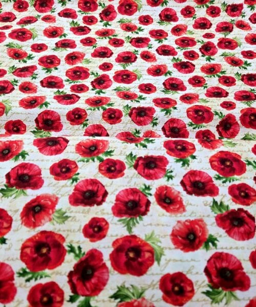 CD3808 Bomullstyg Poppy Cream