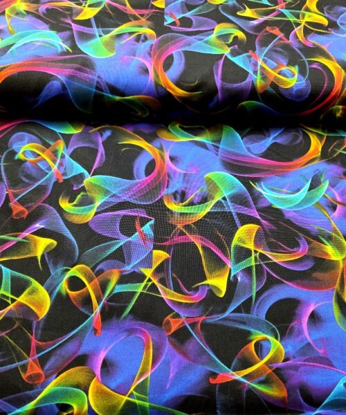 CD3821 Bomullstyg Abstrakt Svart