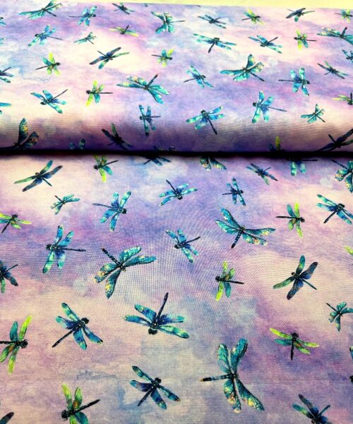CD3895 Bomullstyg Dragonflies