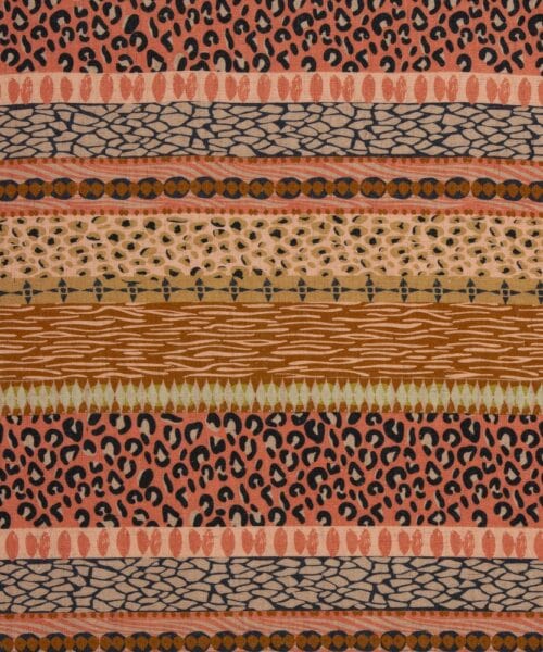 234175 Linne Viscose Animal Print brun/rost/grå