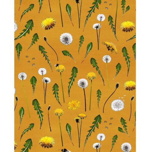 PaPii Digitaltryck Dandelions Amber jersey, ochre
